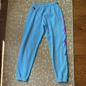 Aviator Nation Blue and Pink Sweatpants Cozy Joggers
